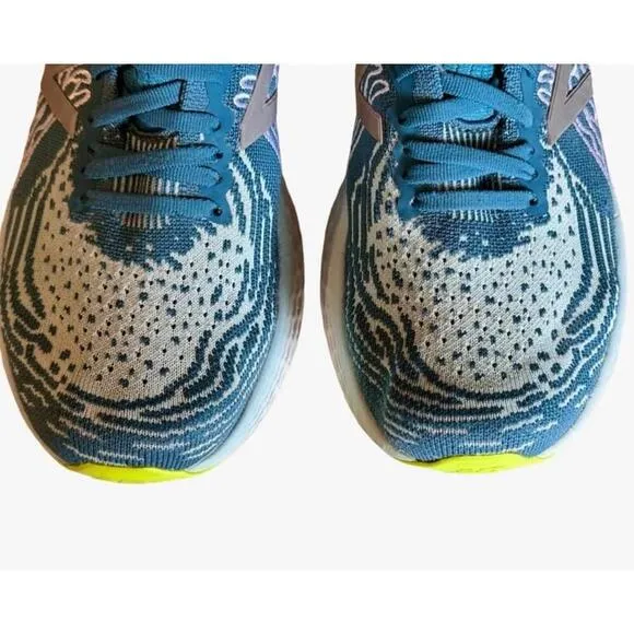 New Balance Fresh Foam 1080v10 Womens Blue Running Shoes Teal/Lime Green Sz 10​​