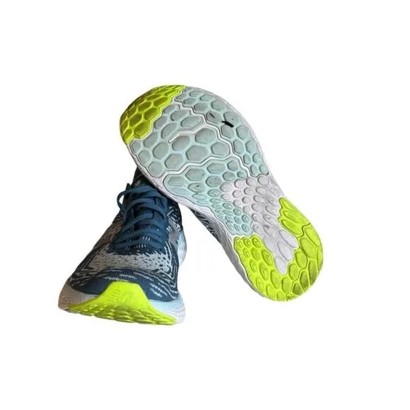 New Balance Fresh Foam 1080v10 Womens Blue Running Shoes Teal/Lime Green Sz 10​​