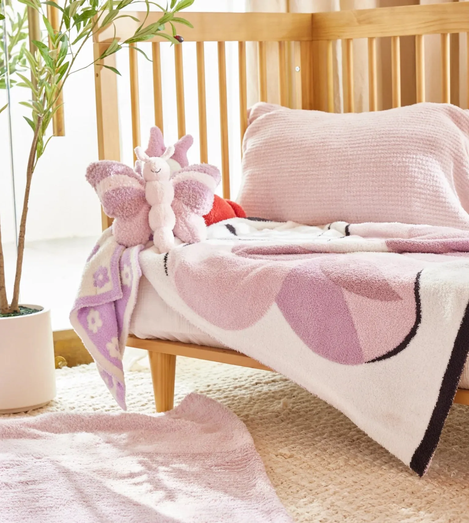 NEW Barefoot Dreams CozyChic® Abstract Butterfly Stroller Blanket