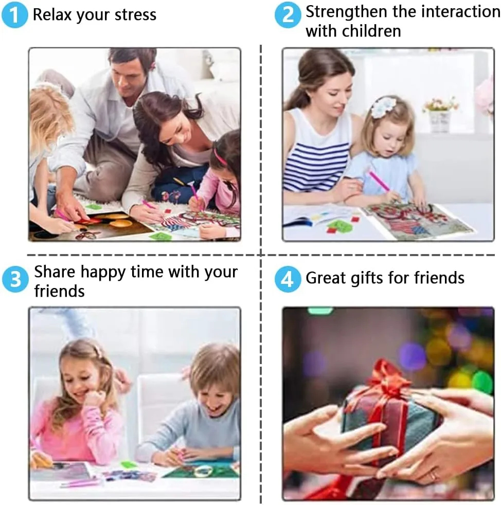 NEW FILASLFT DIY Stitch Diamond Art Full Drill, Stitch Diamond Painting Kits for Adults, 5D Cartoon Diamond Painting for Beginner, Perfect for Home Decoration Festival Gift 12x16 Inch.