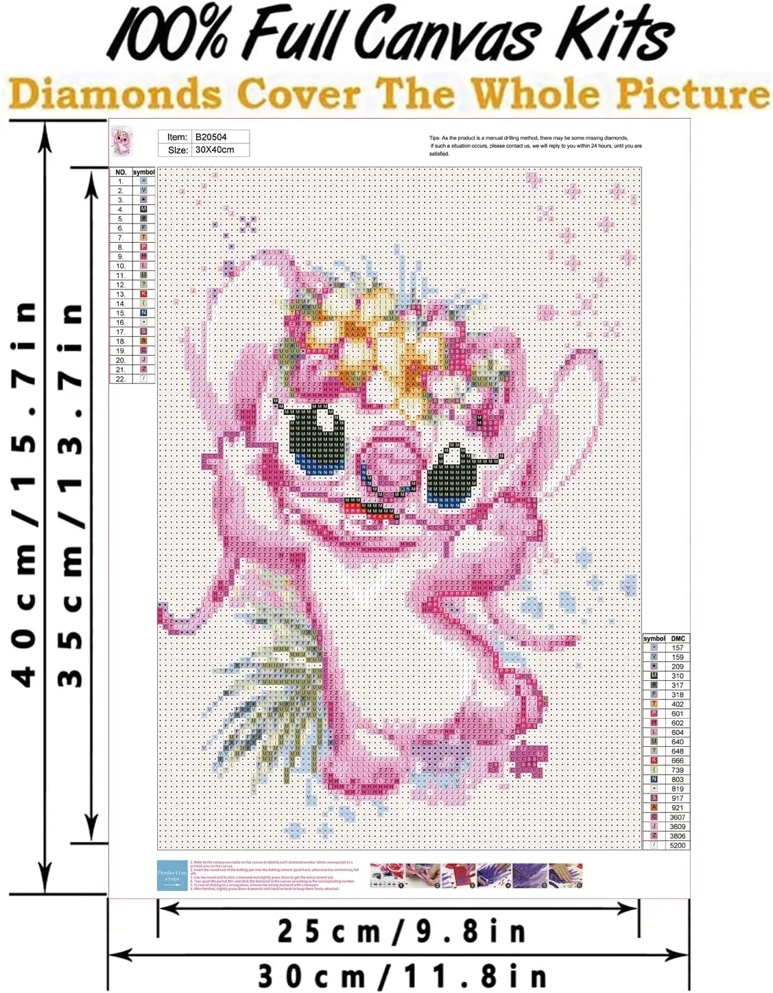 NEW FILASLFT DIY Stitch Diamond Art Full Drill, Stitch Diamond Painting Kits for Adults, 5D Cartoon Diamond Painting for Beginner, Perfect for Home Decoration Festival Gift 12x16 Inch.