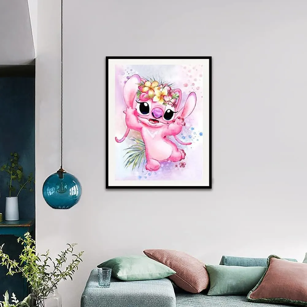 NEW FILASLFT DIY Stitch Diamond Art Full Drill, Stitch Diamond Painting Kits for Adults, 5D Cartoon Diamond Painting for Beginner, Perfect for Home Decoration Festival Gift 12x16 Inch.