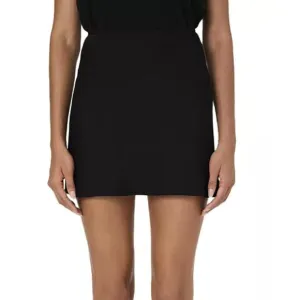 NEW FRENCH CONNECTION enni satin flared mini skirt in black