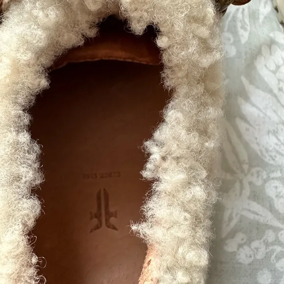 NEW! FRYE GIA MOTO LOW SHEARLING SNEAKERS