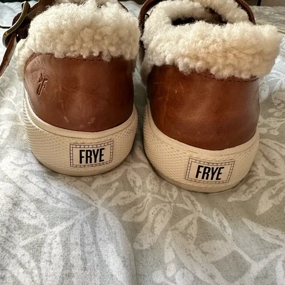 NEW! FRYE GIA MOTO LOW SHEARLING SNEAKERS
