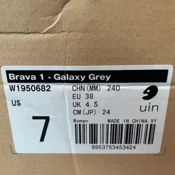 NEW NIB UIN Shoes Footwear Women's Size 7 Brava Galaxy Grey Beige Sneakers $235