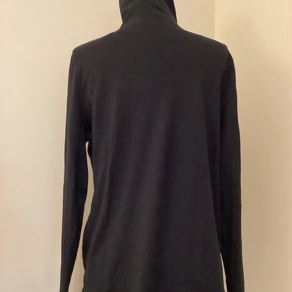 NEW! PERUVIAN CONNECTION CLASSIC PIMA TURTLENECK BLACK L CASUAL CONTEMPORARY
