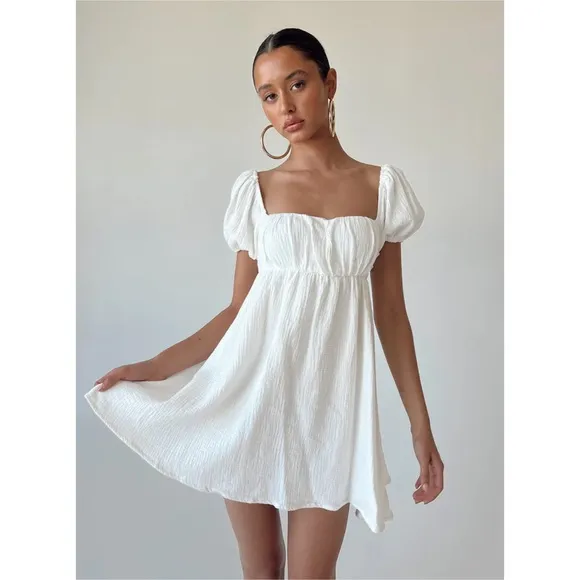 New Princess Polly Let's Dance Mini Dress White Size 8 Petite