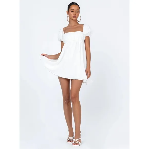 New Princess Polly Let's Dance Mini Dress White Size 8 Petite