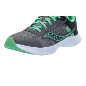 NEW SAUCONY boy's axon 3 sneakers in grey/green