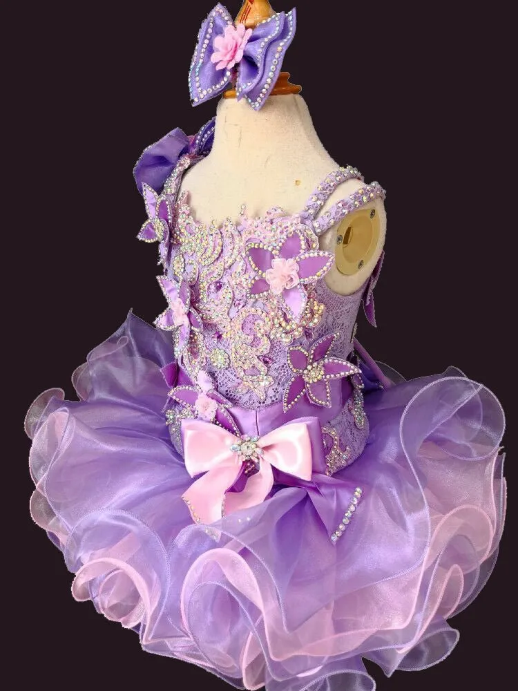 New Two pieces Infant/toddler/baby/children/kids Girl's glitz Pageant evening/prom Dress/clothing