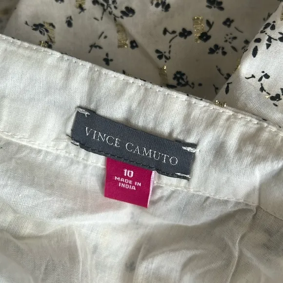 NEW Vince Camuto Beige Zippered Lined Tiered Midi HiLo Skirt Size 10 New w/o Tag