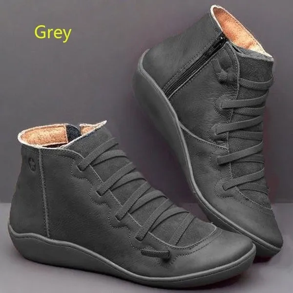 Newest Ladies Christmas Santa Claus Print Casual Short Boots
