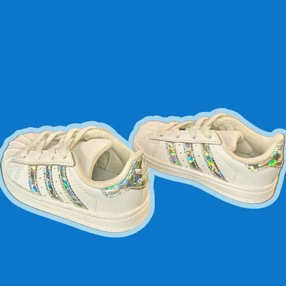 NIB Adidas Originals ‘Superstar’ Iridescent Stripe Sneakers Infant Size 5K