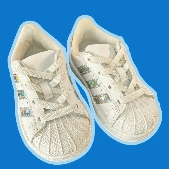 NIB Adidas Originals ‘Superstar’ Iridescent Stripe Sneakers Infant Size 5K