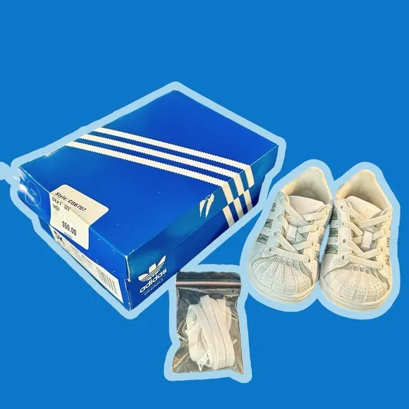 NIB Adidas Originals ‘Superstar’ Iridescent Stripe Sneakers Infant Size 5K