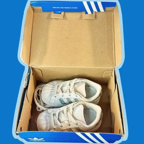 NIB Adidas Originals ‘Superstar’ Iridescent Stripe Sneakers Infant Size 5K