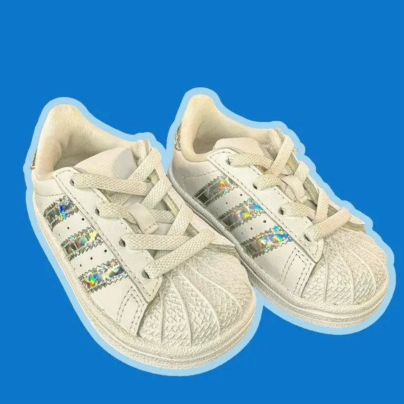 NIB Adidas Originals ‘Superstar’ Iridescent Stripe Sneakers Infant Size 5K