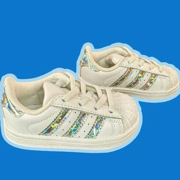 NIB Adidas Originals ‘Superstar’ Iridescent Stripe Sneakers Infant Size 5K