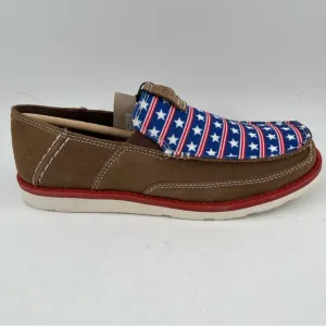 NIB! Ariat Kid’s Cruisers Dirty Tan Stars &amp; Stripes Moccasin Shoes -Size 5 Youth