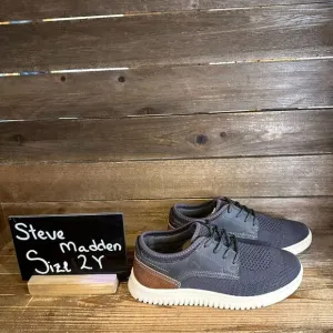 NIB Big Kids Steve Madden BDawes Gray Knit Casual Sneakers‎ Shoes Size 2 Y