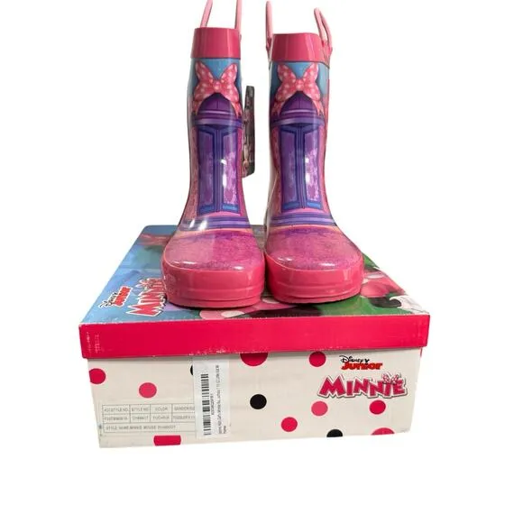 NIB! Disney Junior Minnie Mouse Pink Rain Boots - Little Kid 11/12