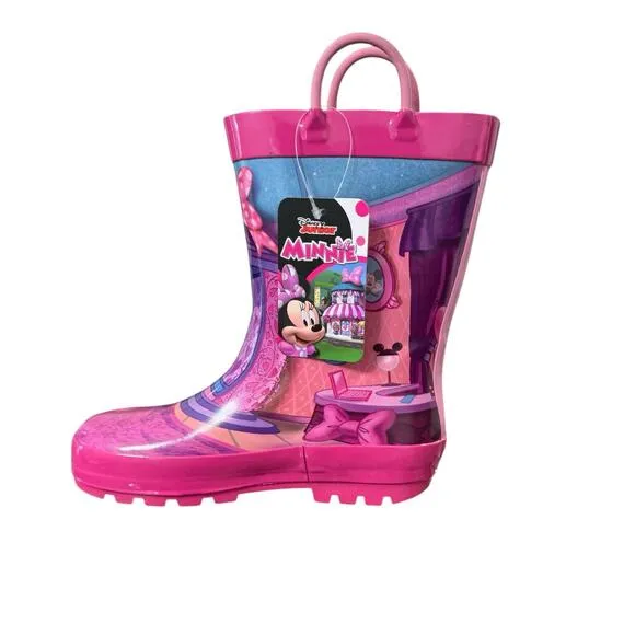 NIB! Disney Junior Minnie Mouse Pink Rain Boots - Little Kid 11/12