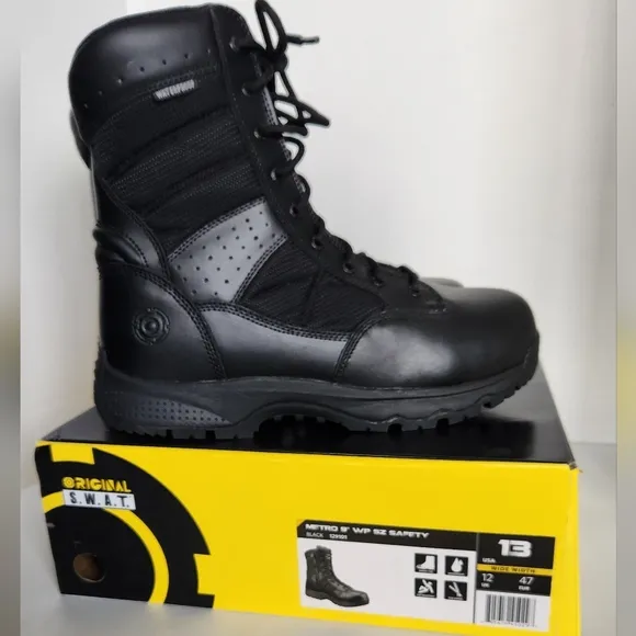 NIB S.W.A.T. Men's Size 13 Wide Safety Waterproof Boots