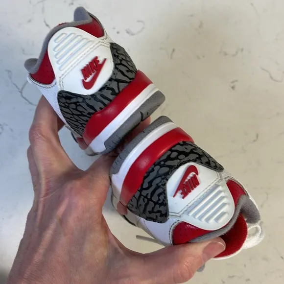 Nike Air Jordan 3 III Retro Fire Red/Wht Cement DM0966-160 Kids Shoes- Size 7C