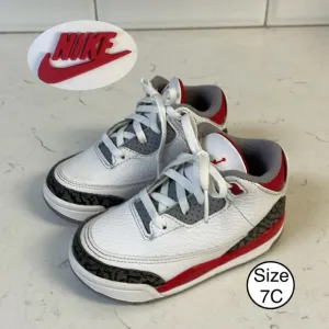 Nike Air Jordan 3 III Retro Fire Red/Wht Cement DM0966-160 Kids Shoes- Size 7C
