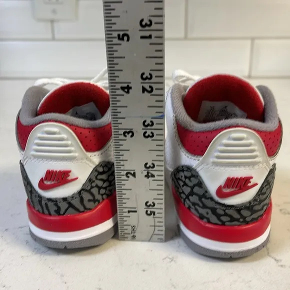 Nike Air Jordan 3 III Retro Fire Red/Wht Cement DM0966-160 Kids Shoes- Size 7C