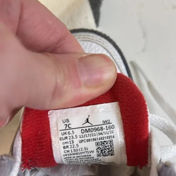 Nike Air Jordan 3 III Retro Fire Red/Wht Cement DM0966-160 Kids Shoes- Size 7C