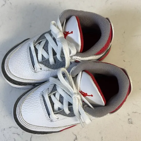 Nike Air Jordan 3 III Retro Fire Red/Wht Cement DM0966-160 Kids Shoes- Size 7C