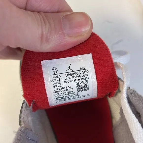 Nike Air Jordan 3 III Retro Fire Red/Wht Cement DM0966-160 Kids Shoes- Size 7C