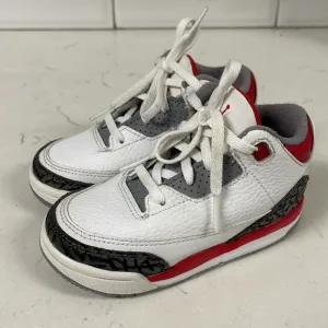 Nike Air Jordan 3 III Retro Fire Red/Wht Cement DM0966-160 Kids Shoes Size 8 C