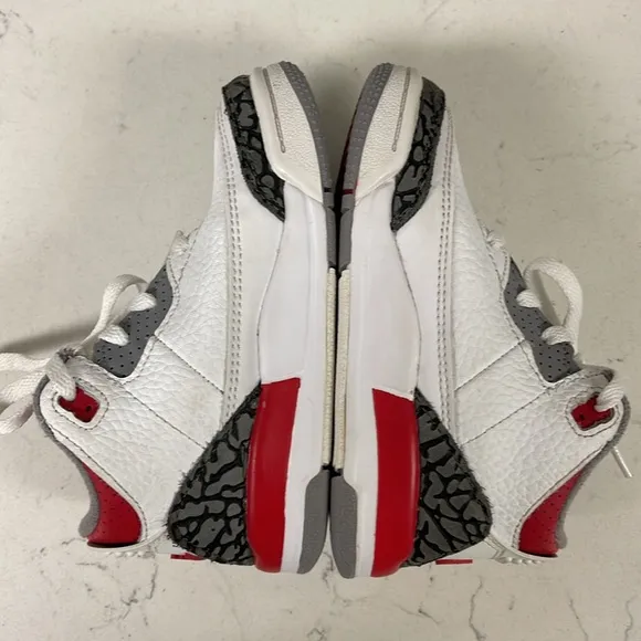 Nike Air Jordan 3 III Retro Fire Red/Wht Cement DM0966-160 Kids Shoes Size 8 C