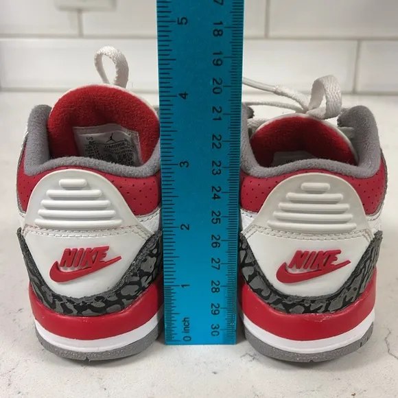 Nike Air Jordan 3 III Retro Fire Red/Wht Cement DM0966-160 Kids Shoes Size 8 C
