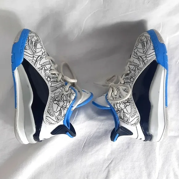 Nike Air Jordan Dub Zero Toddler 7C White Black University Blue TD DV1358-114