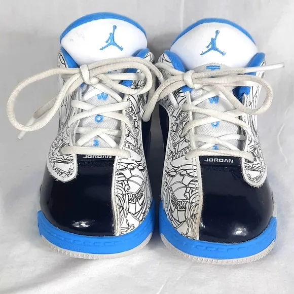 Nike Air Jordan Dub Zero Toddler 7C White Black University Blue TD DV1358-114
