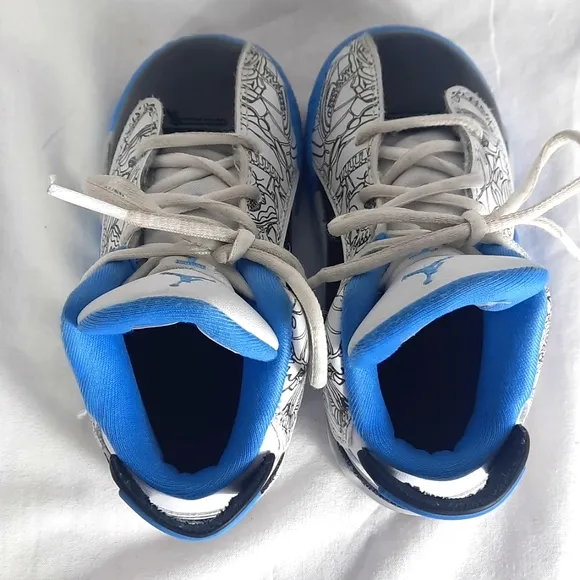 Nike Air Jordan Dub Zero Toddler 7C White Black University Blue TD DV1358-114