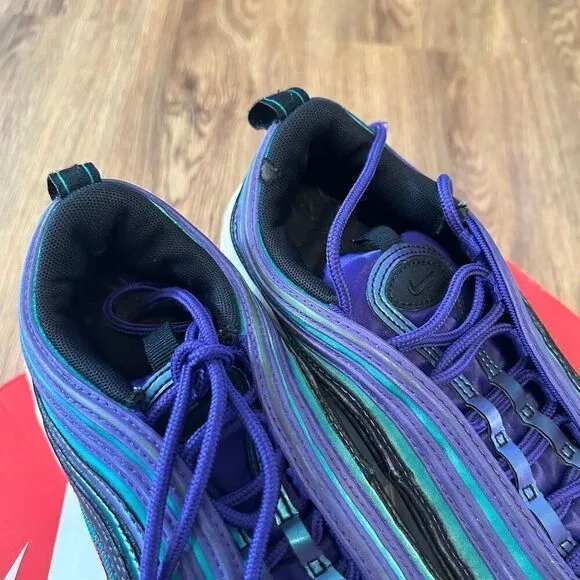 Nike Air Max 97 SE GS purple green lace up shoes sneakers women’s 7.5 = 6Y