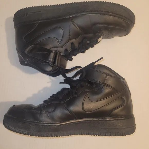 NIKE Airforce 1 Mid '07 Hi Top Basketball Shoes Sneakers Black Size 9
