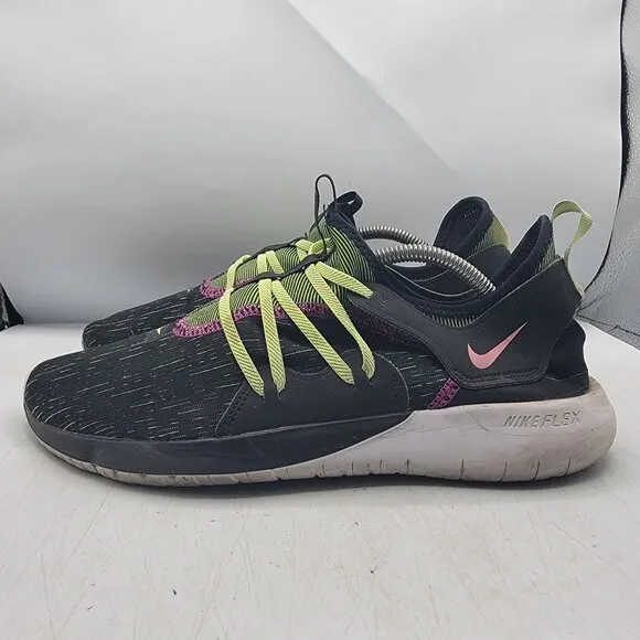 Nike Flex Contact 3 Mens 12 Black Green Purple Athletic Shoes Outdoors Running