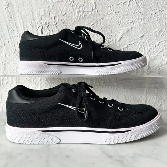 Nike GTS 97 Black Canvas Sneakers Low Top Retro Skateboarding - Men's 7.5