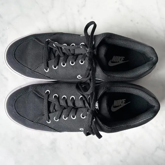 Nike GTS 97 Black Canvas Sneakers Low Top Retro Skateboarding - Men's 7.5