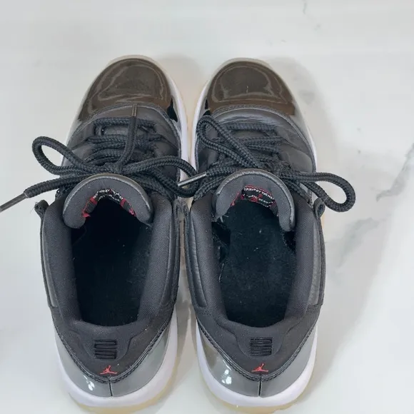 Nike Jordan 11 Retro Low IE Basketball Shoes Black Red Youth Size 7Y/ 8.5 Womens