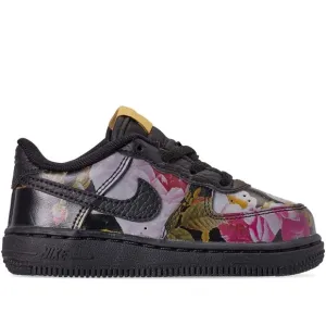 Nike Kids Force 1 LXX Sneakers Shoes Black Floral AV2856-001 Low Top Toddler 8