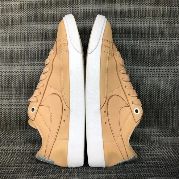 Nike Wmns Blazer Low 'Bio Beige Leather Sneakers Shoes AA1557-200 Size 6.5