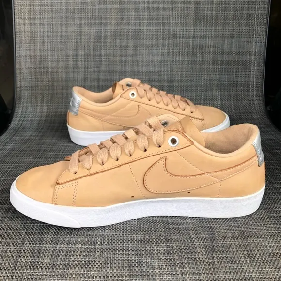Nike Wmns Blazer Low 'Bio Beige Leather Sneakers Shoes AA1557-200 Size 6.5