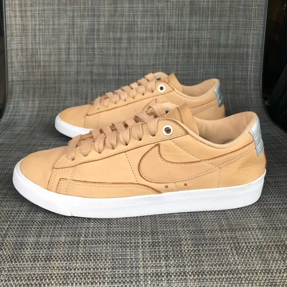 Nike Wmns Blazer Low 'Bio Beige Leather Sneakers Shoes AA1557-200 Size 6.5